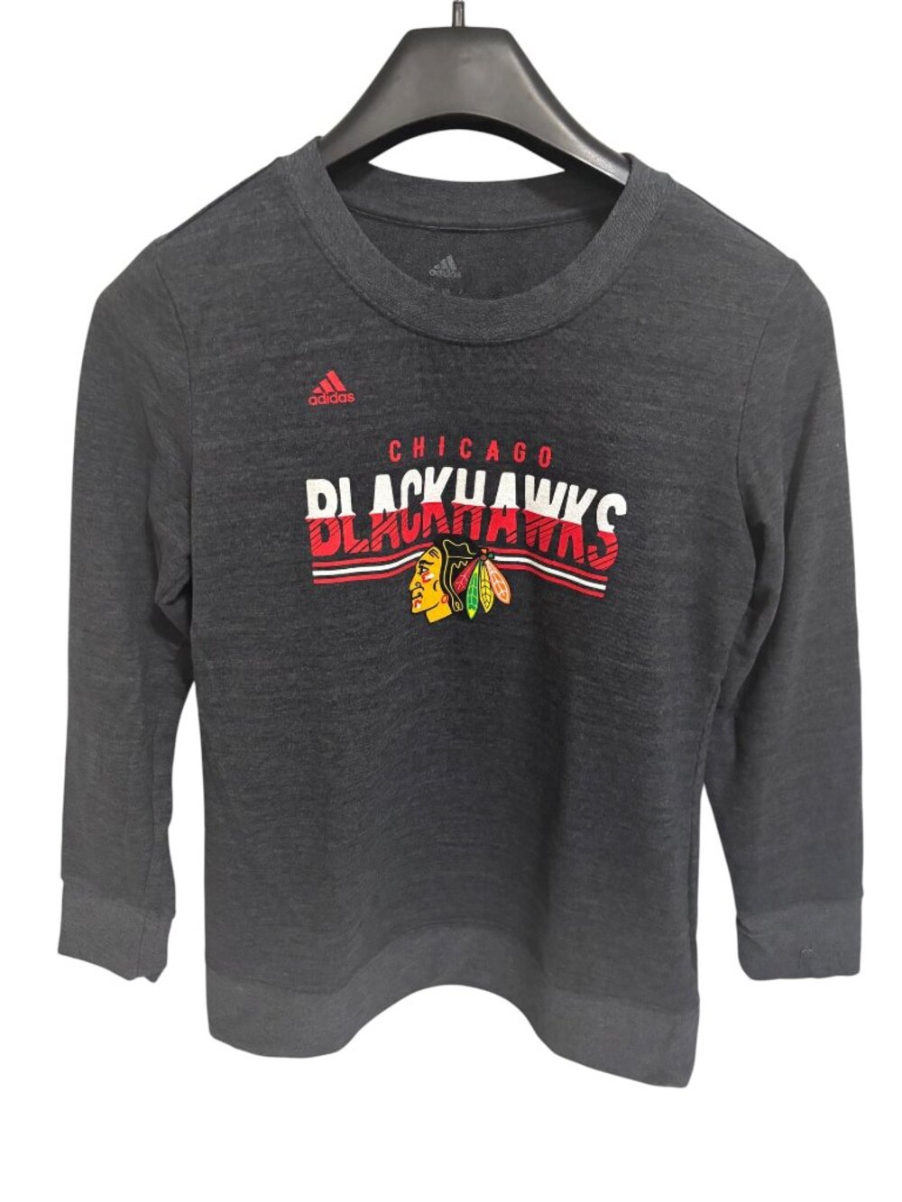 Chicago Black Hawks Crew Neck Pullover Sweatshirt Size Large Adidas